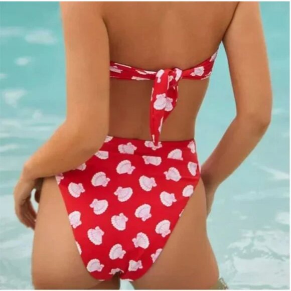 ⭐️ Maeve Ryleigh Seashells Sea Shells Beachy Boho Artsy Tie Front Bikini Bottoms - Picture 3 of 5